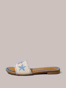 Styleloop 女士平底凉鞋，波西米亚风格，复古美式，波西米亚风，西部风，音乐节，派对，海滩，度假 - 藍色 - 查看 2