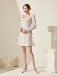 CUCCOO CHICEST 女士尖头搭扣设计时尚高跟鞋，适合日常穿着 - 米色 - 查看 3