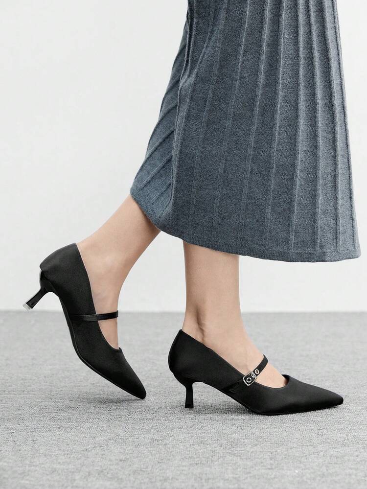 CUCCOO BIZCHIC Women's Autumn/Winter New Simple Versatile Black High Heels For Christmas