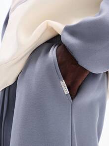 SUMWON 宽松版型连帽衫和运动裤套装，带抽绳帽和中央口袋，休闲居家服，冬季舒适穿着 - 彩色 - 查看 6