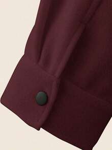 Claim Dot Men's Casual Solid Color Wool Blend Jacket, Autumn/Winter Burgundy Jacket Men Blazer Jacket, - Burgundy - View 5