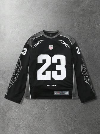 Street Life Herren Lässig Sport Patchwork Langarm T-Shirt