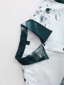 PAVTROS 男士时尚扎染印花夹克，秋季款 - 綠色 - 查看 5