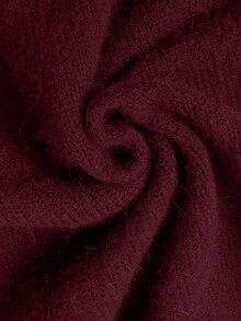 SHEIN Elenzya Women's Autumn/Winter Aniusta Casual Top, Suitable For Vacation, Independence Day, Labor Day, Columbus Day, Thanksgiving, Valentine's Day, Vintage, Scandinavian, Korean Style, Elegant, Versatile, Student, Teacher, Gothic, Office, Business Casual, Back To School Season, Embellished Collar Black Knit Sweater - Burgundy - View 7