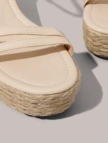 Styleloop Women's Woven Rope Platform Wedge Sandals, Vacation Style BOHO Chic Retro American Western Music Festival Party Outfit