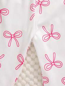 SHEIN 2pcs Baby Girl Butterfly Print Ruffle Trim Contrast Lettuce Trim Long Sleeve Top And Pants Set - Multicolor - View 6