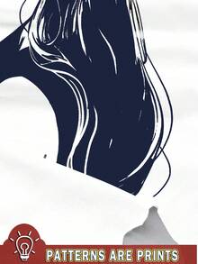 SHEIN Leap Crew 两件套少女休闲简约黑白印花短袖宽松T恤和喇叭裤套装，适合夏季穿着 - 白色 - 查看 6