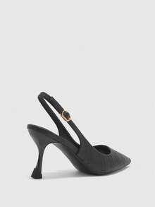 CUCCOO BIZCHIC 女士尖头搭扣设计时尚高跟鞋，适合日常穿着 - 黑色 - 查看 9