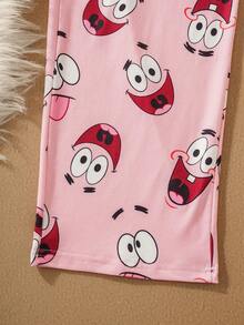 SpongeBob SquarePants | SHEIN Women's Cute Cartoon Graphic Loose Long Sleeve Top And Pants Pajama Set, Spring/Autumn (Socks Not Included), Winter Clothes