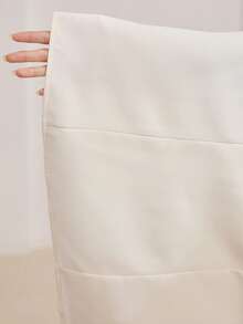 Veilorie 女士纯色休闲花卉装饰长袖阿拉伯风格连衣裙 - 杏色 - 查看 8