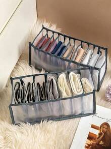 3pcs Black Underwear Compartment Storage Bag, Drawer Style Storage Box For Storing Socks Decorations Decor Festival Decor Room Decor Home Decor - Black and White - View 5