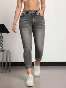 SHEIN Tall Women's Pocketed Skinny Casual Versatile Jeans