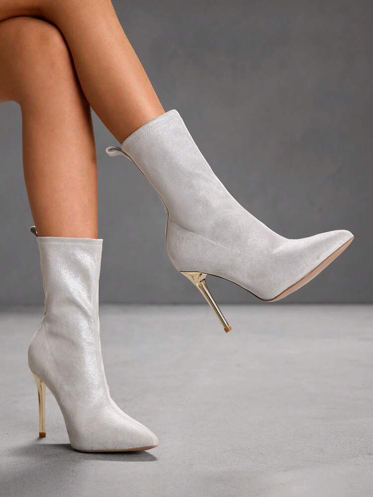 CUCCOO SZL Botas de tacón de aguja con punta fina y estilo minimalista para mujer, adecuadas para fiestas