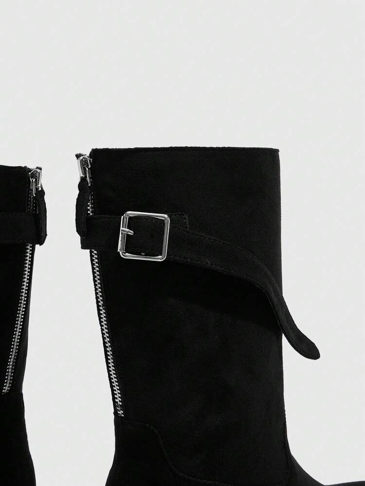 CUCCOO SZL Women's Casual Chunky Heel Mid-Calf Boots For Christmas