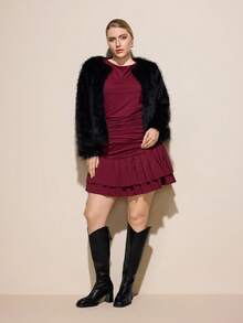 CUCCOO CURVES Women's Black Casual & Simple Wide Fit Boots, Autumn/Winter For Christmas - Black - View 6