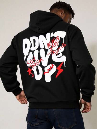 SHEIN Coolqubz 1 st tonårspojkars street fashion grafiskt tryck pullover hoodie, robust tyg, mångsidig färg, lämplig för höst och vinter