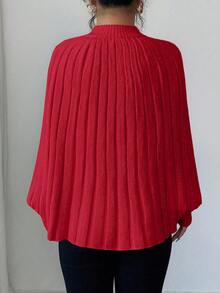 Elenzga Women's Elegant High-Quality Knitted Cardigan With Metal Button Design, Simple And Generous, Suitable For Autumn/Winter - Red - View 4