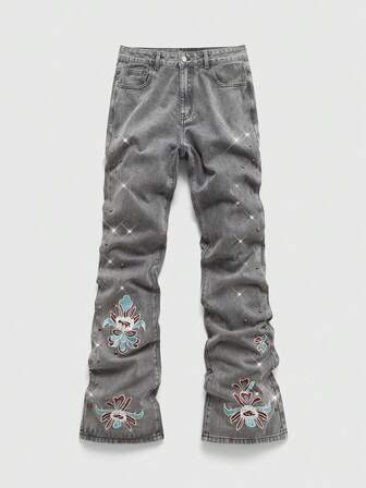 Street Life Retro Fashion Casual Jeans With Belt Loops