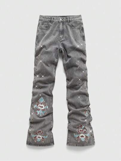 Street Life Retro Fashion Casual Jeans With Belt Loops