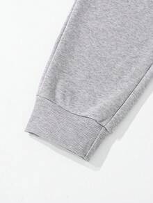 SHEIN Mirajuku 休闲宽松图案印花口袋设计运动裤，适合青少年男孩，适合日常休闲、通勤和运动穿着