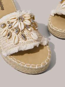 Styleloop Women's Flat Sandals, Boho Style, Retro American, Bohemian, Western, Music Festival, Party, Beach, Vacation For Christmas Holiday Travel Essential Boho Cowgirl Outfit - Apricot - View 4