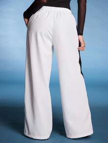 Normani Women's Summer Concert Streetwear Going Out Color-Blocked Parachute Pants Cargo Pants - White - View 2
