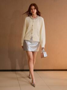 MOTF PREMIUM 女士秋冬水钻装饰针织开衫