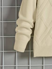 SHEIN Teenage Boys' Casual Comfortable Versatile Turtleneck Sweater