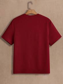 HIMLAND 男士字母图案圆领休闲短袖T恤 - 彩色 - 查看 7