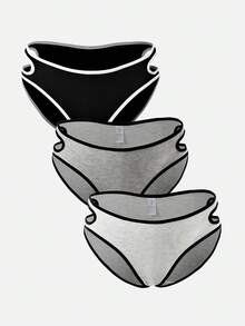 SuitURBody 3条装女士舒适休闲多色中腰三角裤 - 彩色 - 查看 1