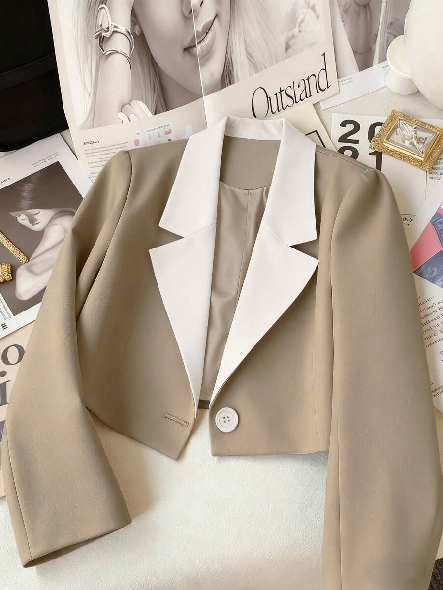 Franclia Women's Casual Business Short Sleeve Blazer