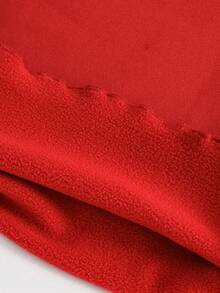 LMoss Kids 3pcs Young Girl Solid Color Ribbed Collar Thermal Lined Thick T-Shirt Set, Girls Tops, Girls Long Sleeve Tops, Girls Red Tops