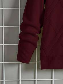 SHEIN Casual Comfortable Versatile Turtleneck Sweater For Teen Boys - Red - View 6