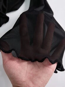 SHEIN Gaun Hitam untuk Remaja Perempuan, Gaun Pesta Homecoming, Gaun Musim Gugur, Gaun untuk Anak Perempuan - Hitam - View 7