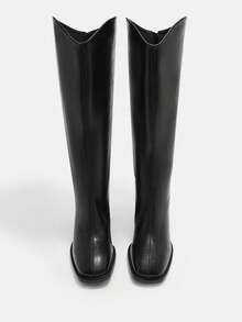 CUCCOO CURVES Women's Black Casual & Simple Wide Fit Boots, Autumn/Winter For Christmas - Black - View 10