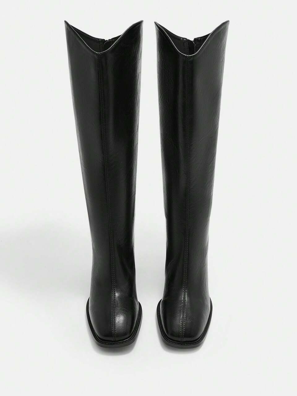 CUCCOO CURVES Women's Black Casual & Simple Wide Fit Boots, Autumn/Winter For Christmas