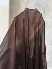 Roveilla 大码女式纯色弹力网纱立领V领系带蝴蝶结插肩袖褶裥A字长裙，巧克力棕色，优雅法式复古街头风简约百搭，适合冬季、万圣节、圣诞节、感恩节、下午派对、正式场合。 - 摩卡棕 - 查看 11