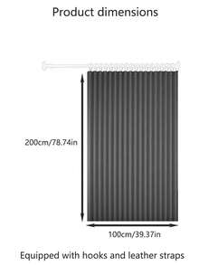 1. 现代竖条纹折叠浴帘 - 涤纶材质，隔热，易于安装和收纳，波纹折叠顶部设计，无衬里，适合浴室装饰，现代竖条纹设计，时尚浴室功能，浴室浴帘 - 灰色 - 查看 8