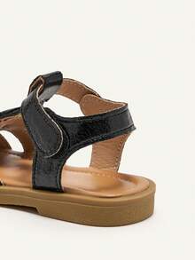 Cozy Pixies 夏季时尚女童平底凉鞋，金色公主风舒适鞋，适合度假派对 - 黑色 - 查看 5