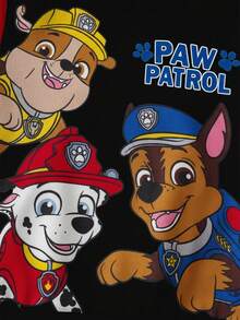 SHEIN | PAW Patrol Hanorac cu imprimeu de câine drăguț pentru băieți, potrivit pentru toamnă/iarnă, sporturi în aer liber, hanorace pentru băieți mici, haine cu personaje pentru copii, pulovere pentru băieți cu hanorac - Negru - Vizualizare 5