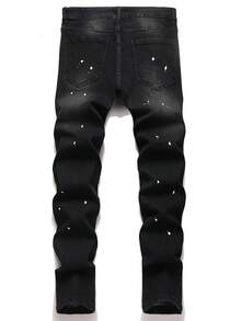 Manfinity LEGND Quần Jeans Nam Cổ Điển Thường Ngày Có Đai Thắt Lưng - màu đen - Xem 2