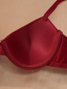 3pcs Women's Simple Solid Color Underwire Push-Up Bras - Multicolor - View 4