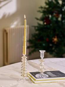 Portavelas de vidrio transparente de alta calidad, duradero y elegante - Multicolor - Ver 4