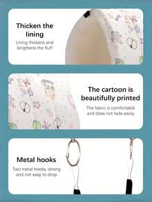 1PC Cartoon Printed Plush Full Coverage Triangle Hammock Sleeping Bag For Parrots Hamsters Small Pet Birds Autumn Winter - White kitten - View 7