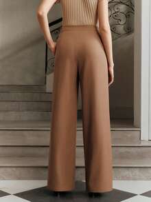 Quần ống đứng dáng rộng, thiết kế thanh lịch phối ren của Anewsta dành cho nữ, kiểu dáng thời trang giúp thon gọn vóc dáng, phù hợp cho các dịp trang trọng, tiệc tùng, đi làm, tốt nghiệp, cưới hỏi, và mặc cùng váy đỏ. - Màu vàng - Xem 7