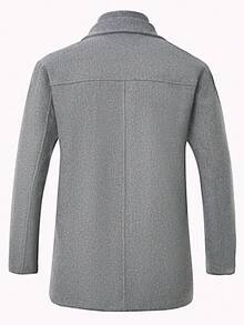Manfinity Mode 男士休闲羊毛混纺双排扣长袖大衣，秋冬男士灰色大衣，经典灰色，尽显绅士风范，适合日常休闲、周末旅行、户外活动、探险旅行、轻松的工作环境或半正式场合，也是送给男友/丈夫、周年纪念/生日、派对、圣诞节、新年、婚礼等场合的理想礼物。 - 淺灰色 - 查看 2