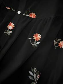 GlowEve CURVE Áo khoác cardigan họa tiết hoa cỡ lớn dành cho nữ có tay bồng, phong cách tươi mới và giản dị, phù hợp cho mùa xuân/hè, đa năng - Nhiều màu - Xem 4