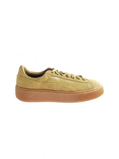 Puma Suede Leather Womens Trainers Gold 364718