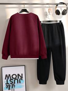 青少年男孩休闲长袖套装（2件套）