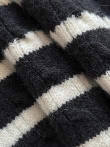 SHEIN Unity Contrast Color Vintage Striped Women Long Sleeve Sweater - Multicolor - View 5